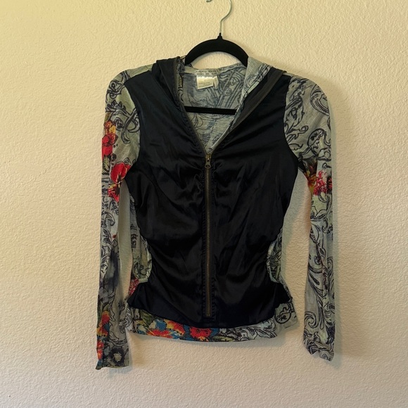 Alberto Makali Blue and Black Patterned Hoodie - Picture 1 of 8